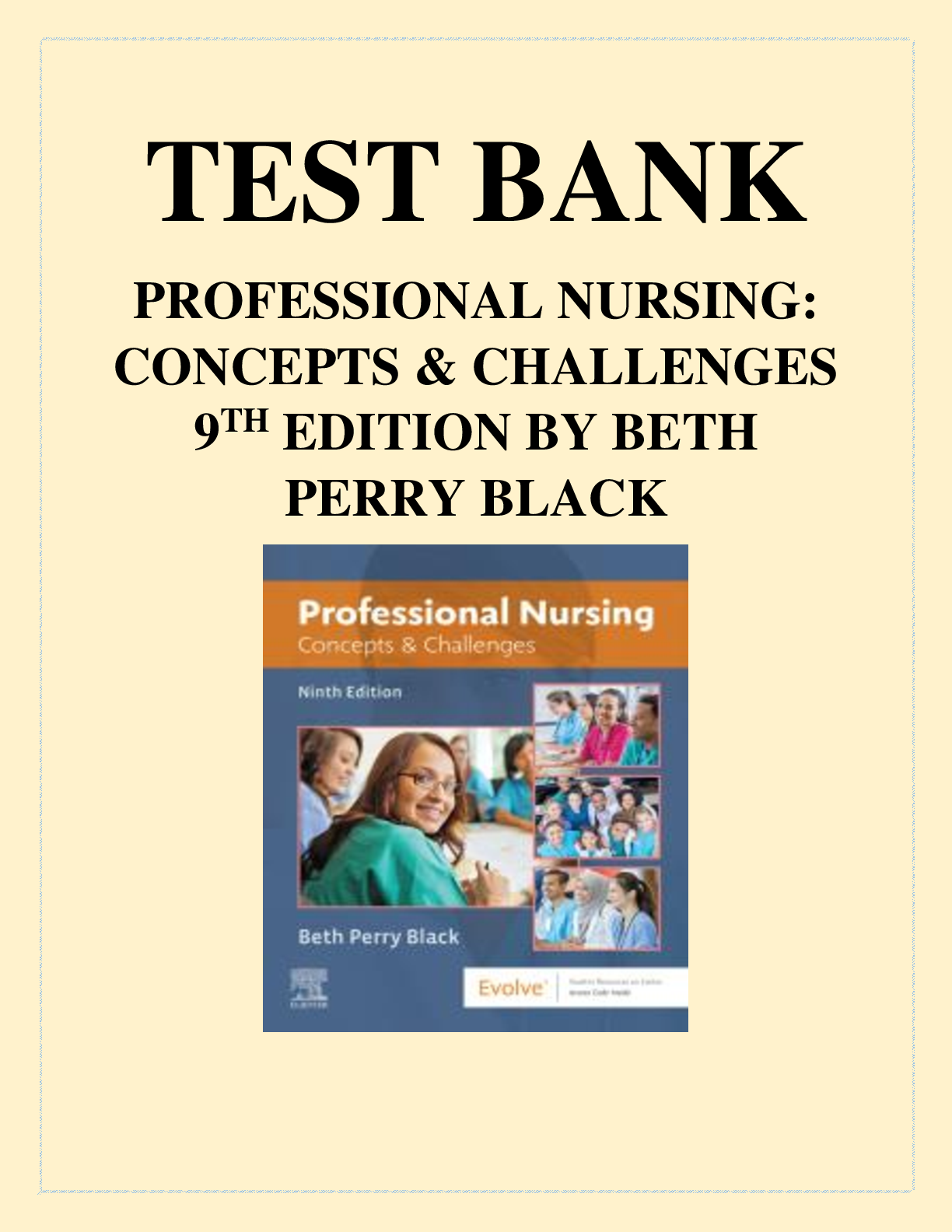 Preview image for Test bank for professional nursing concepts challenges 9th edition by beth perry black